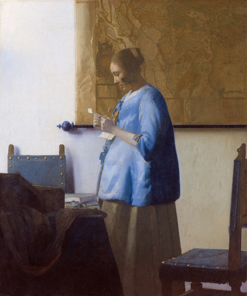 Woman reading a letter, by Johannes Vermeer